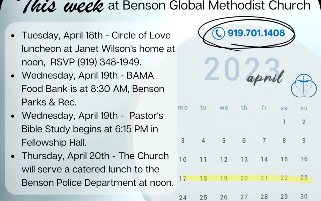 Week at a Glance – April 16 – 22, 2023